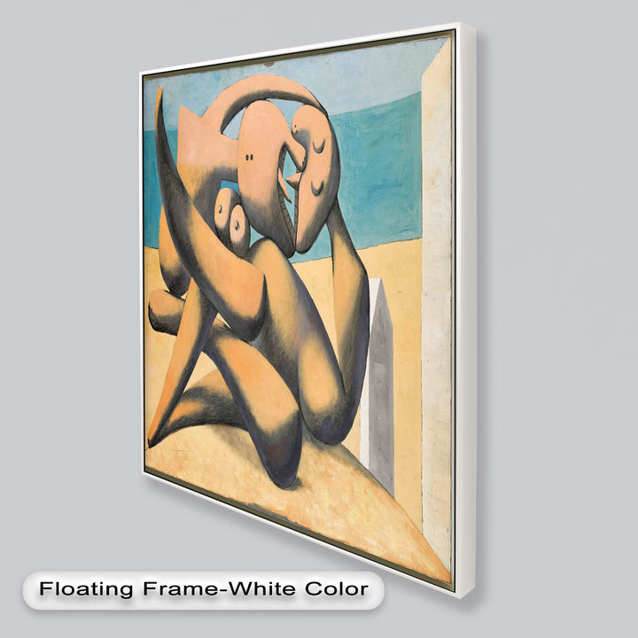 Lovers by the Sea – Abstract Embrace Picasso Oil Painting