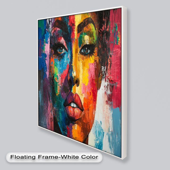 Color Reign – Vibrant Female Portrait Abstract Oil Painting