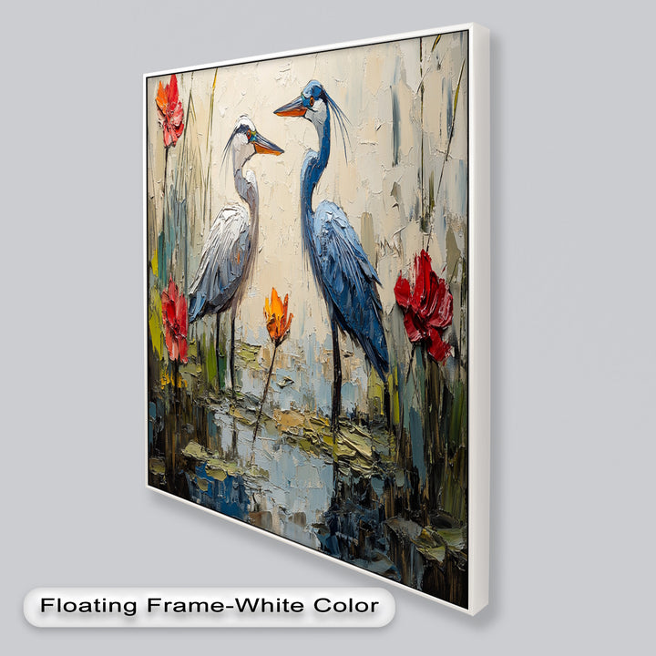 Pair of Herons – Animal Oil Painting