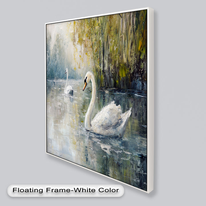 Swans on the Lake – Animal Oil Painting