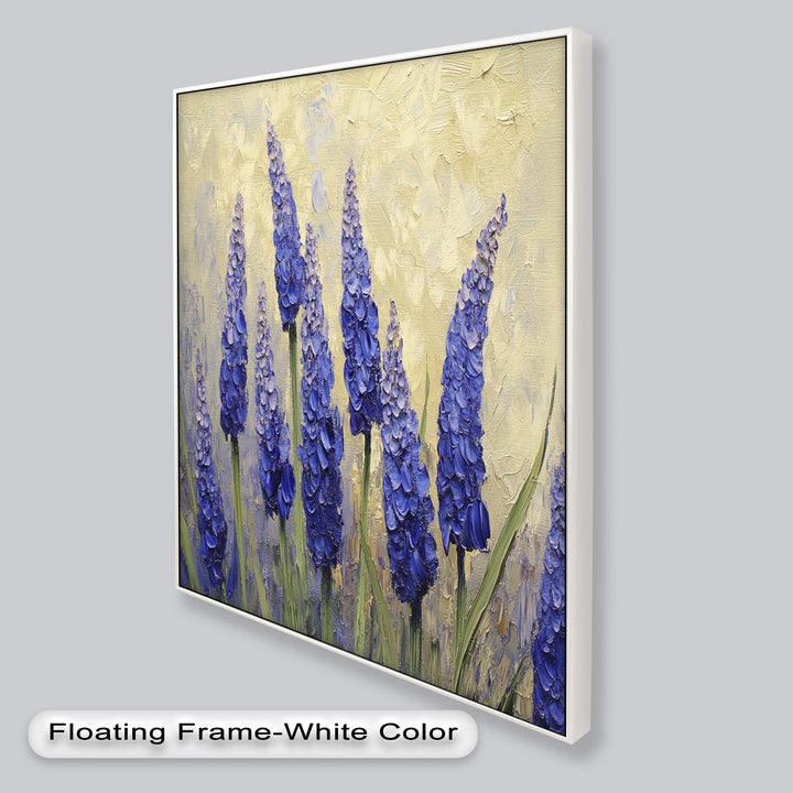 Lavender Spires in Bloom – Purple Blossom Flower Oil Painting