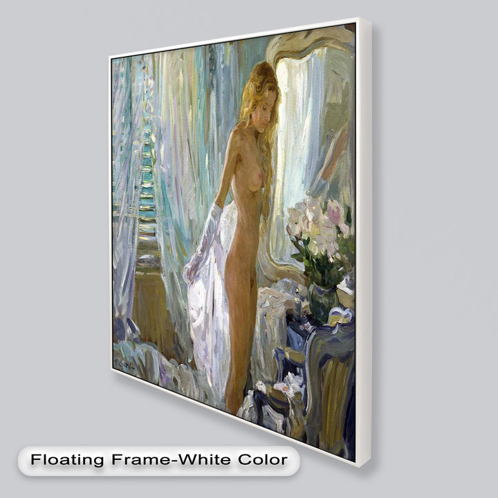 Whispers of Morning Light – Romantic Nude Interior Oil Painting