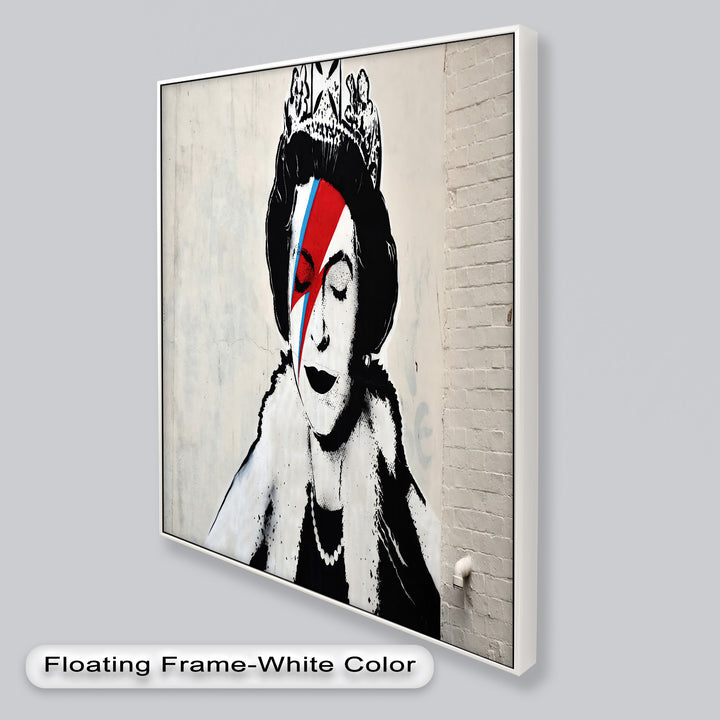 Royal Rebellion – Queen with Bowie Bolt Banksy Oil Painting