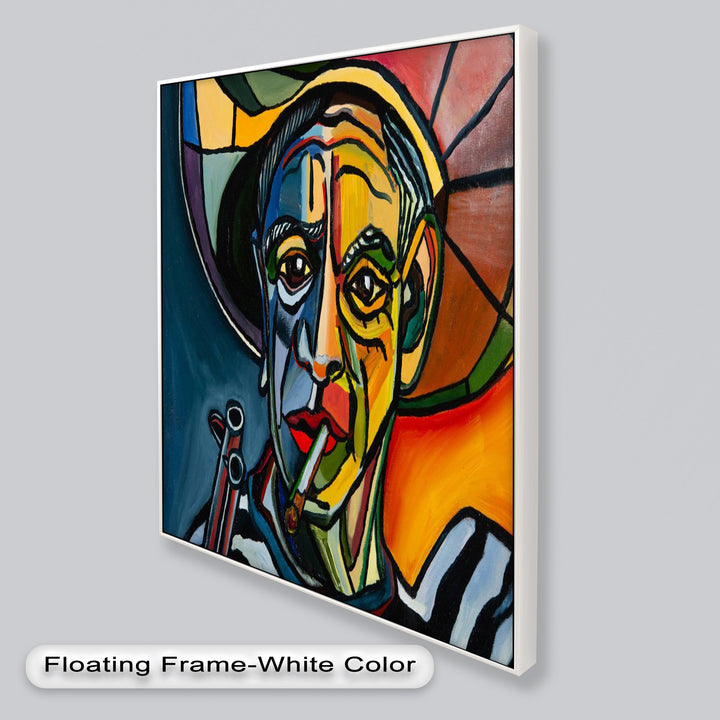 Rebel's Gaze – Bold Cubist Portrait Picasso Oil Painting