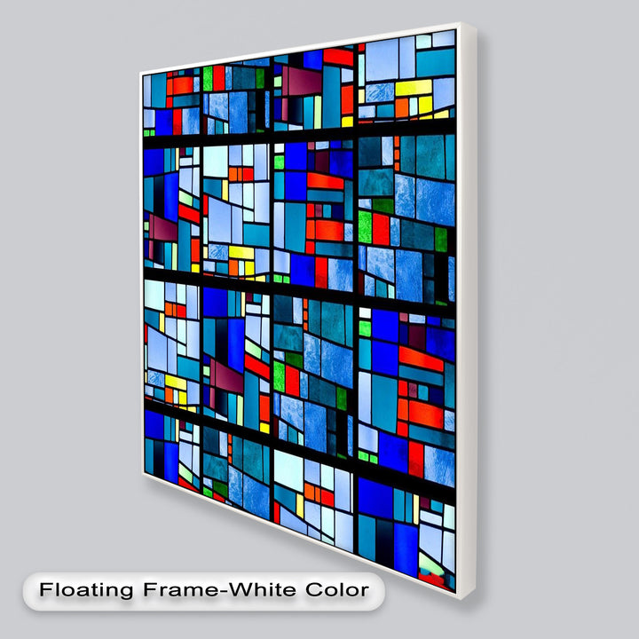 Moderne geometrische Wandkunst – gerahmtes Ölgemälde