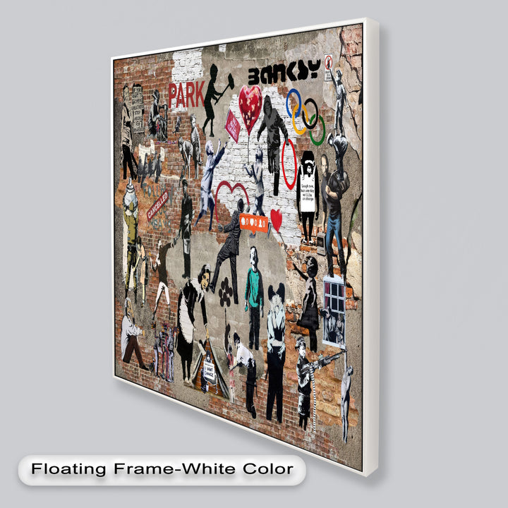 Voices on the Wall – Iconic Banksy Collage Oil Painting
