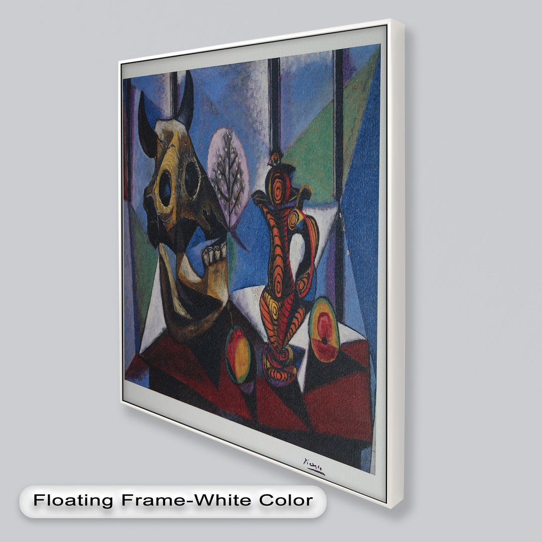 Still Life with Bull Skull – Symbolist Cubist Picasso Oil Painting