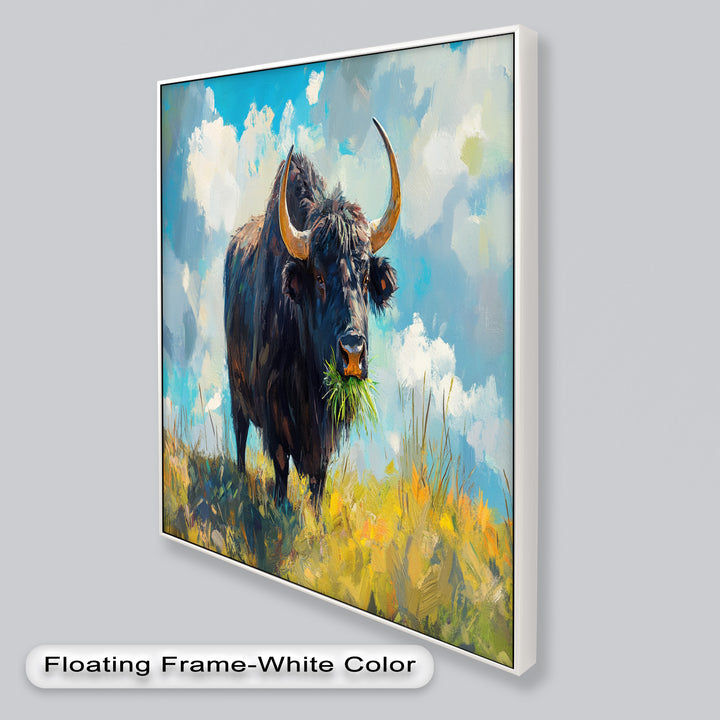 Highland Bull – Abstract Oil Painting