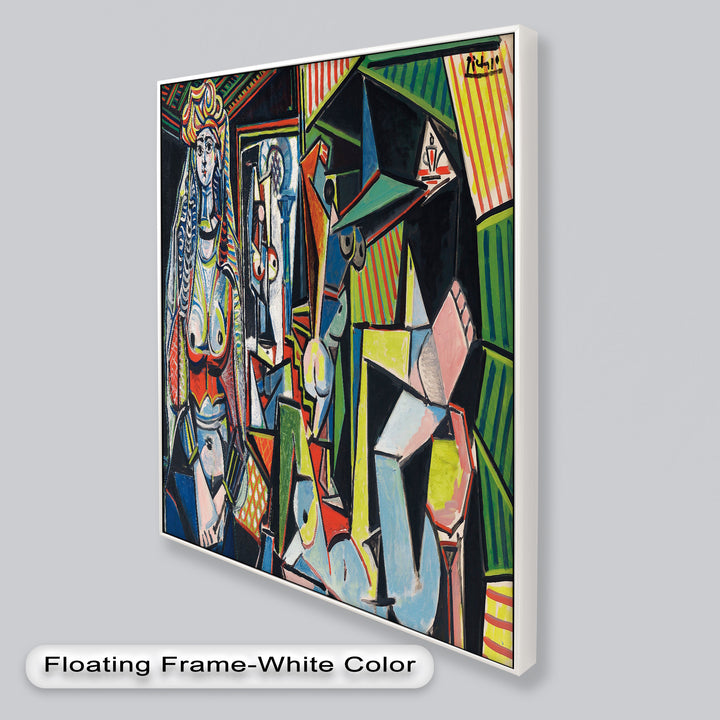 The Mirror Within – Bold Cubist Interior Picasso Oil Painting