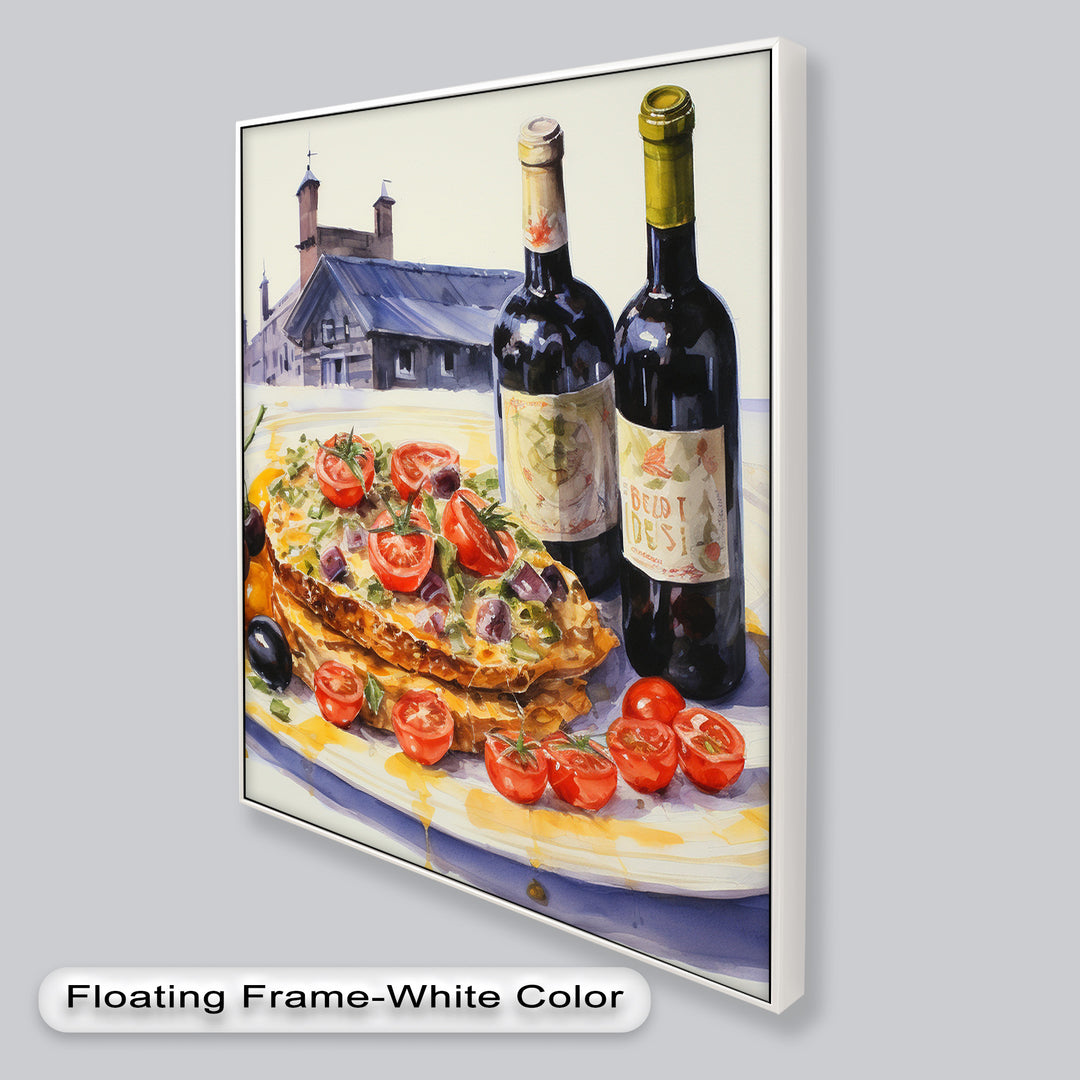 Tuscan Table – Rustic Lasagna and Wine Still Life Food Painting
