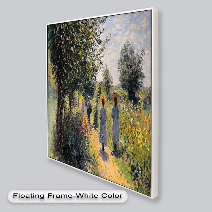 Afternoon Stroll – Sun-Dappled Garden Walk Oil Painting