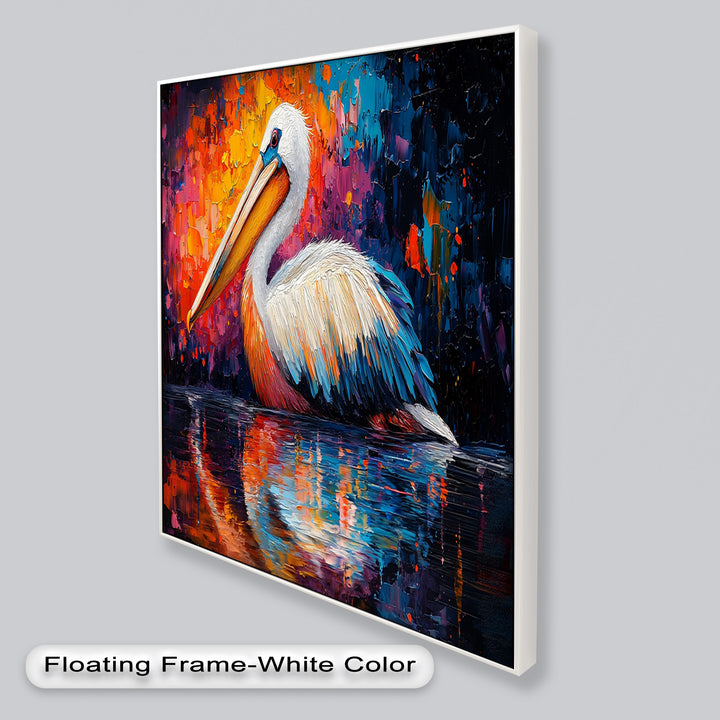 Sunset Pelican on Water – Animal Oil Painting