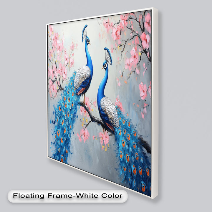 Peacocks Among Cherry Blossoms – Animal Oil Painting