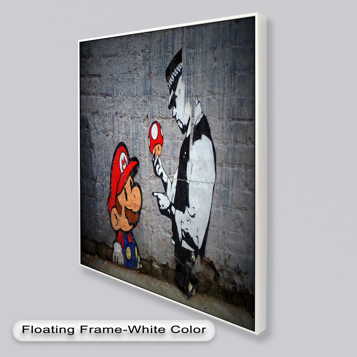 Mario Meets the Law – Banksy Oil Painting