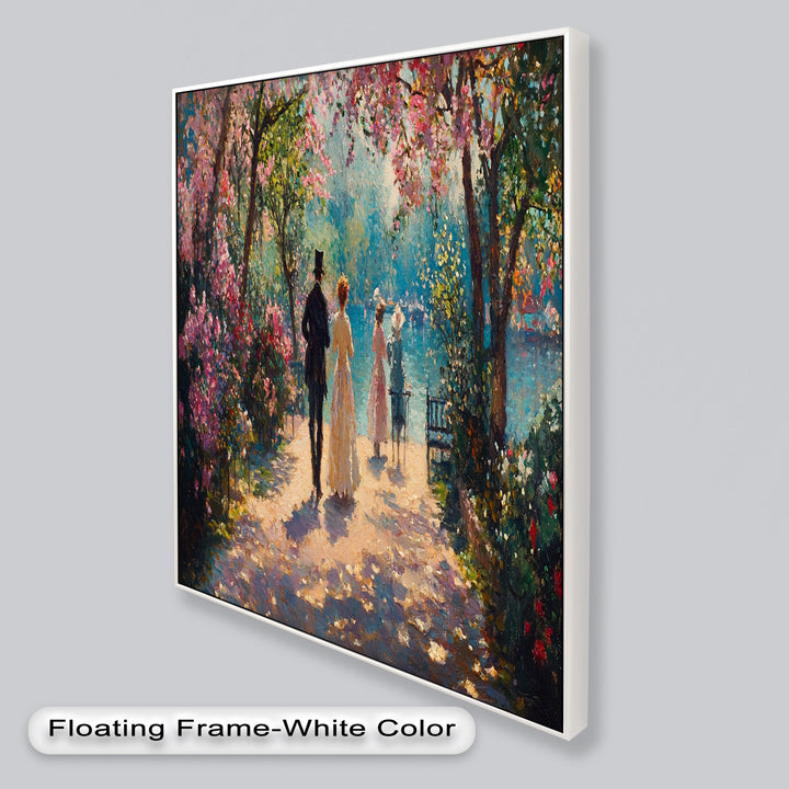 Springtime Promenade – Romantic Garden Path Impressionist Oil Painting