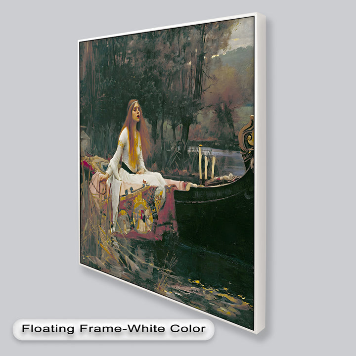 The Lady of Shalott – Romantic River Journey Historic Oil Painting