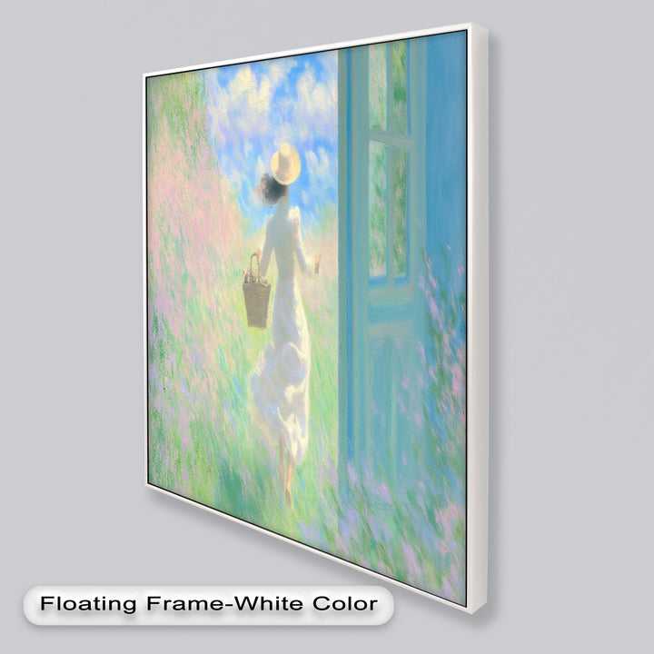 Into the Bloom – Dreamy Woman in Wildflower Field Oil Painting