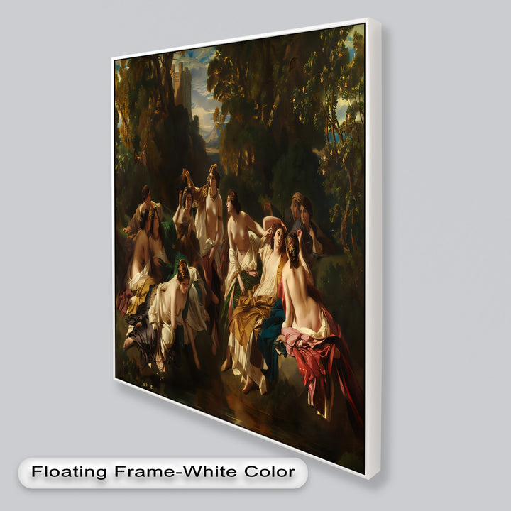 Twilight Reverie – Neoclassical Gathering of Maidens Oil Painting