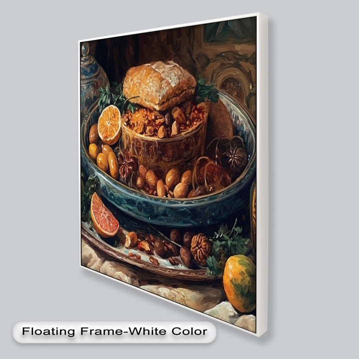 Golden Harvest Table – Ornamentales Festmahl Stillleben Essen Malerei
