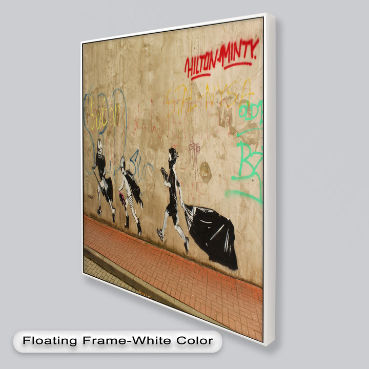 Street Rebellion Run – Urban Youth Banksy Oil Painting