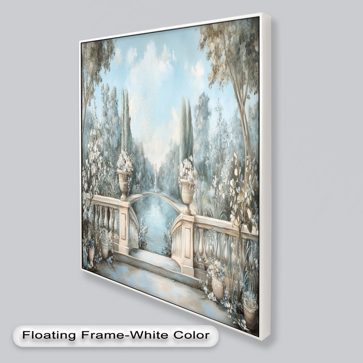 Tranquil Garden Terrace – Landscape Oil Painting