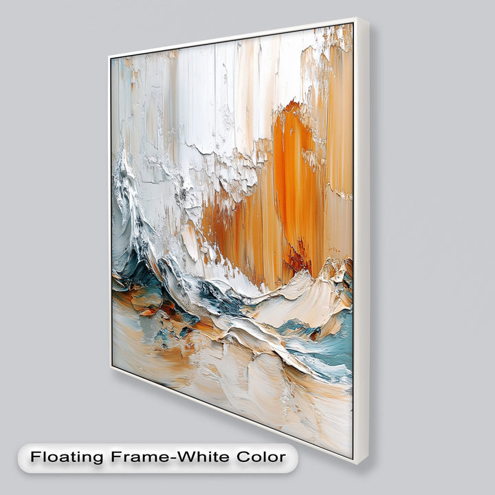 Elemental Surge – Abstract Ocean Cliff Oil Painting