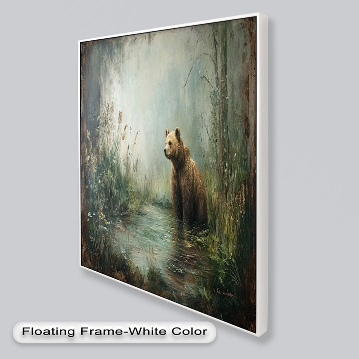 Brown Bear by the Water - Animal Oil Painting