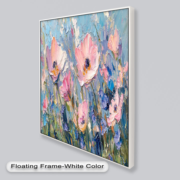 Pink and Violet Wildflower Bloom - Flower Oil Painting