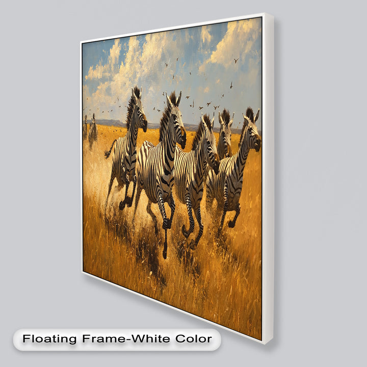 Running Wild – Zebra Oil Painting