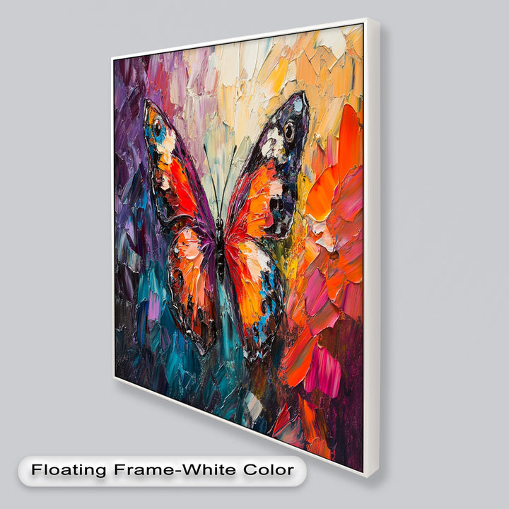 Radiant Butterfly in Blooming Spectrum - Animal Oil Painting