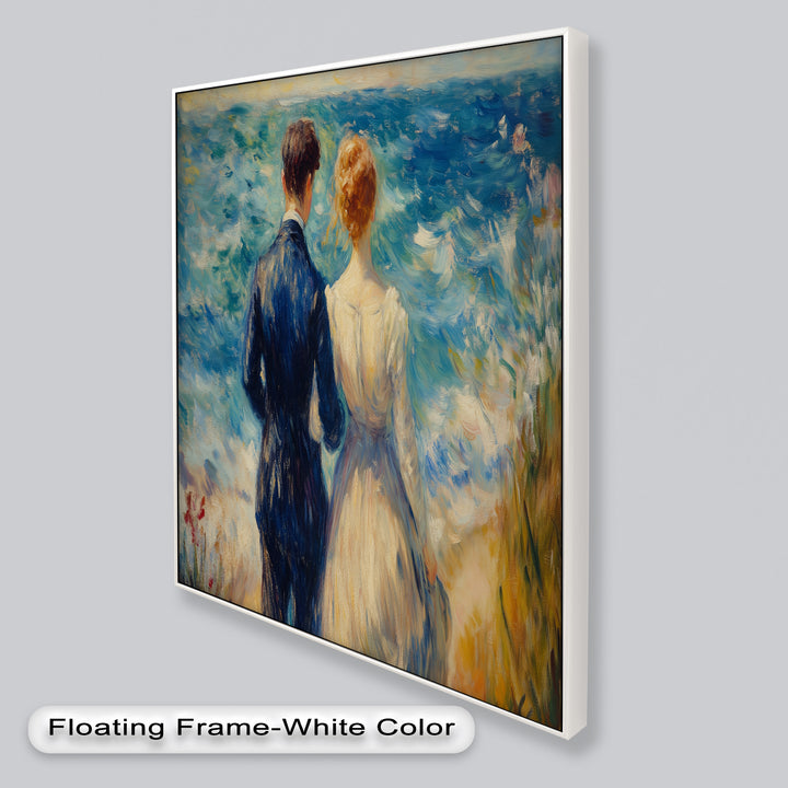 Lovers by the Sea – Romantic Impressionist Oil Painting