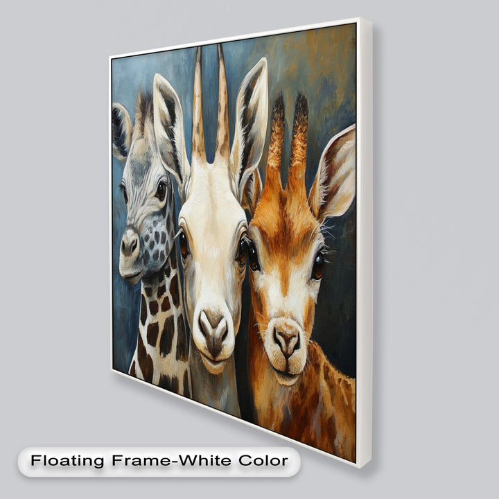 Trio of Giraffes – Animal Oil Painting