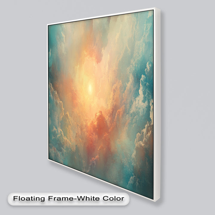 Abstract Sky and Sunlight – Framed Oil Painting