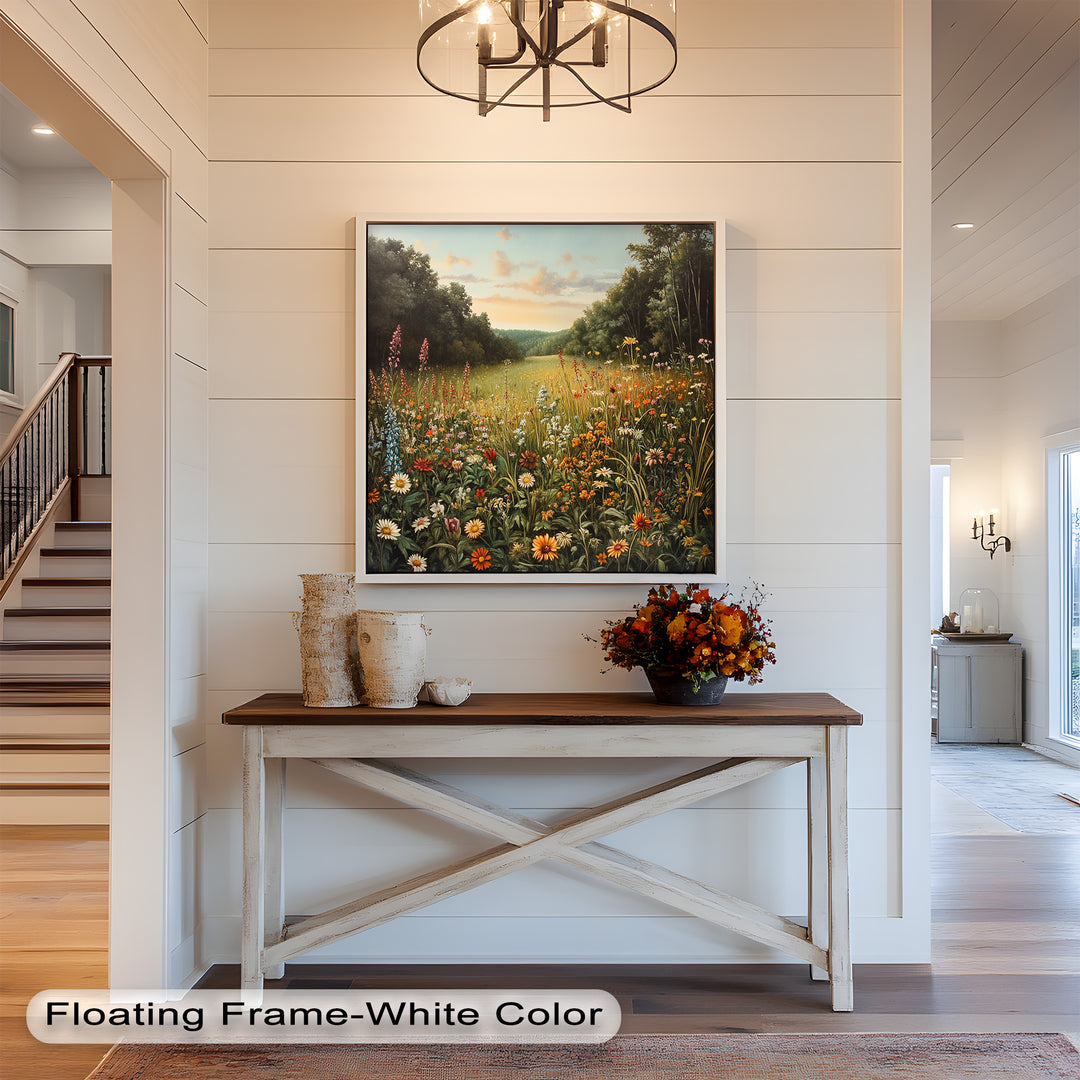 Whispers of Meadow Bloom – Colorful Wildflower Field Oil Painting