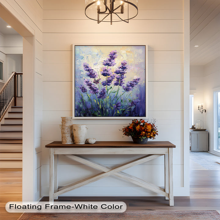 Impressionist Lavender Stalks - Flower Oil Painting