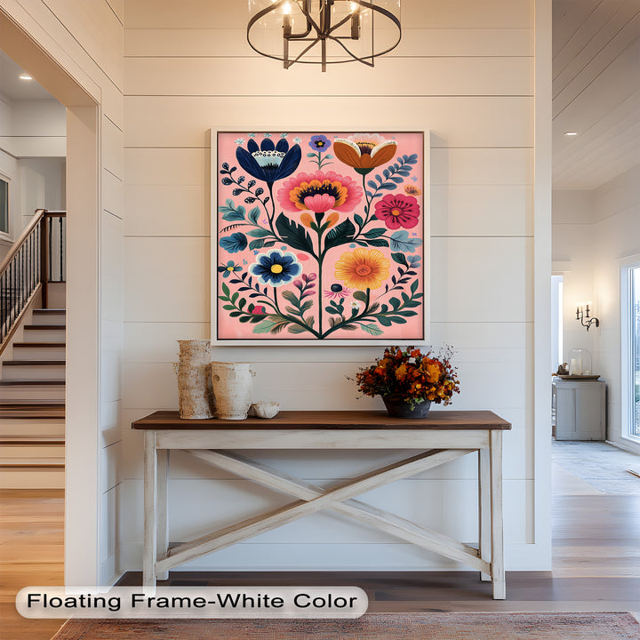 Blossom Carnival – Whimsical Boho Flower Oil Painting