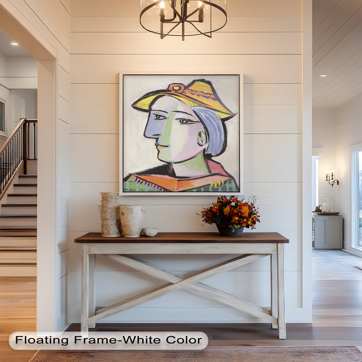 Tranquil Gaze – Picasso-Inspired Side Profile Oil Painting