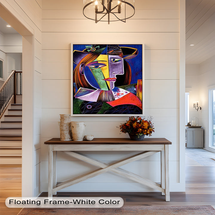 Vibrant Woman with a Flower Hat – Picasso Oil Painting