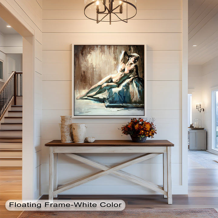 Echoes of Light – Modern Reclining Nude Oil Painting