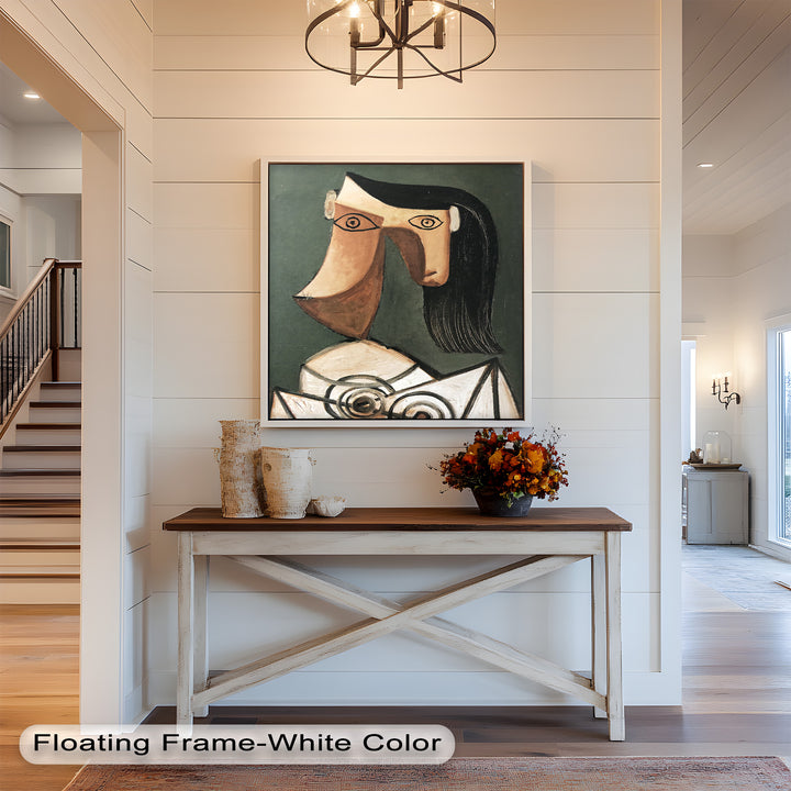 Serene Abstraction – Cubist Female Portrait Oil Painting