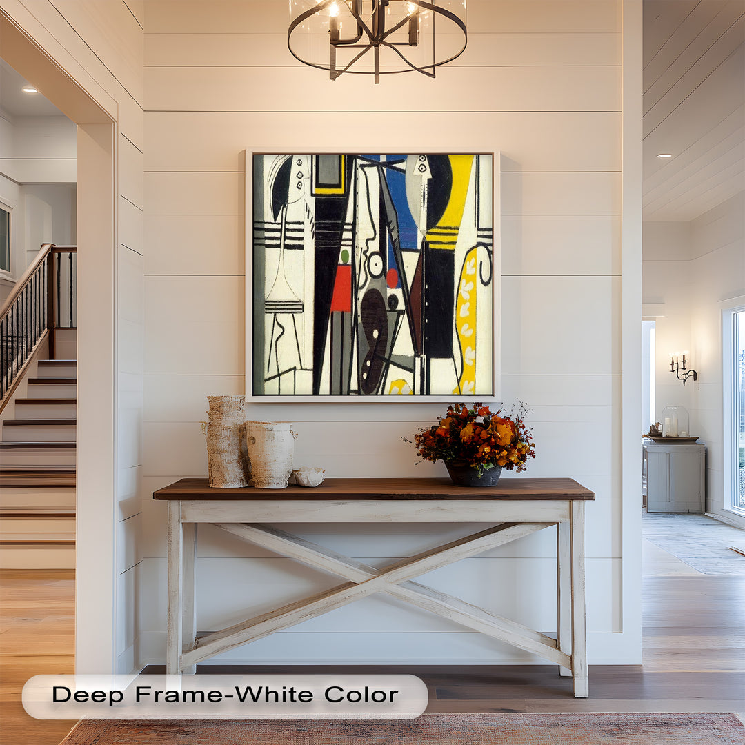 Abstract Figures and Forms by Le Corbusier-Geometric Oil Painting