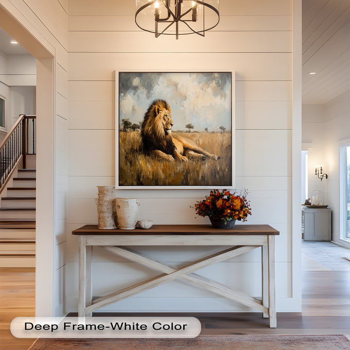 Majestic Serengeti King – Regal Lion Oil Painting