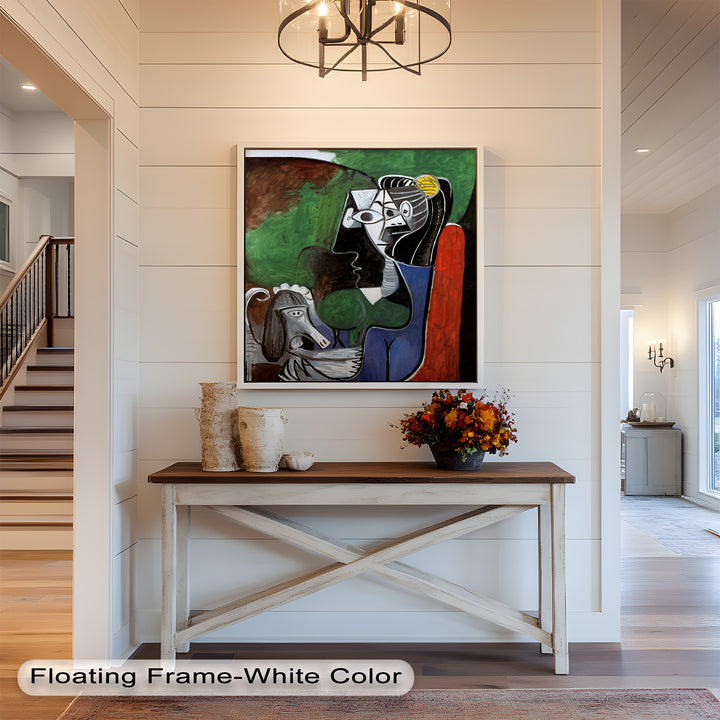 Lady with Poodle – Surreal Cubist Portrait Picasso Oil Painting