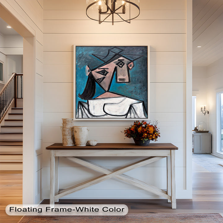 Angular Expression – Cubist Woman in White Dress Picasso Oil Painting