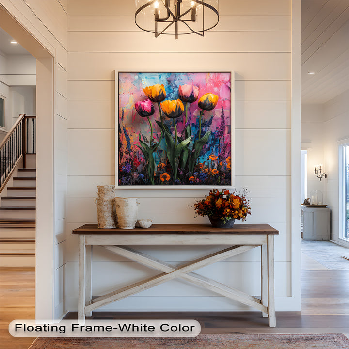 Colorful Tulip Garden - Flower Oil Painting