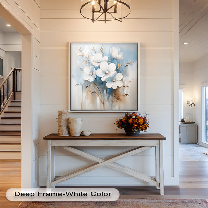 Soft White Blossoms – Floral Oil Painting