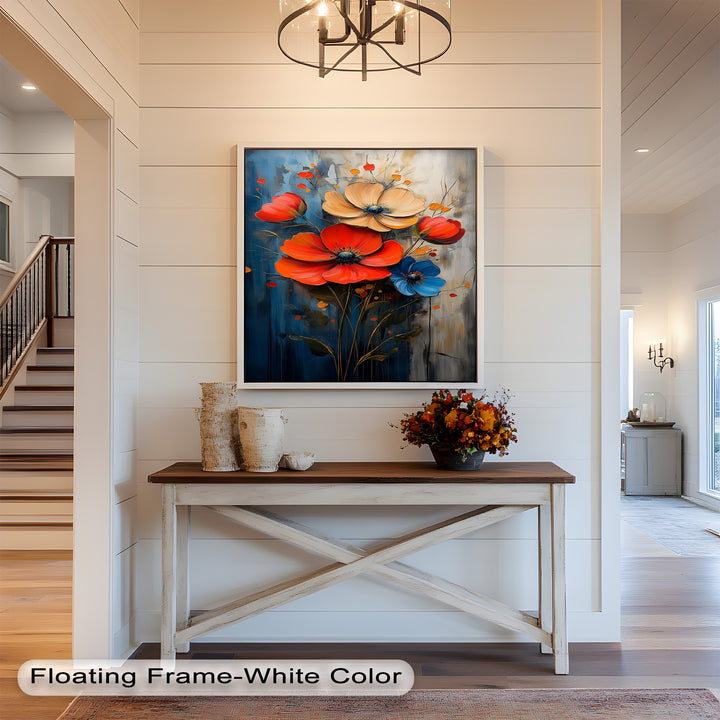 Colorburst Petals – Bold Poppy Bouquet Flower Oil Painting