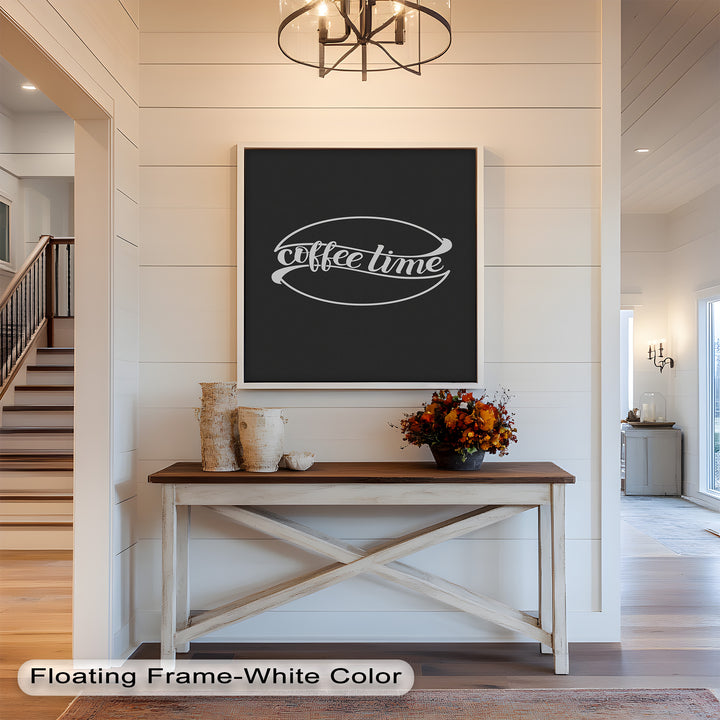 Modern Coffee Time Typography – Minimalist Oil Painting