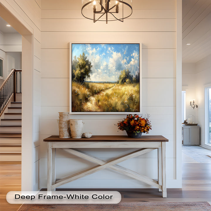 Nostalgic Landscape Framed Art – Nature Oil Painting