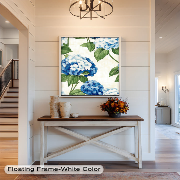 Blue and White Blooming - Flower Oil Painting